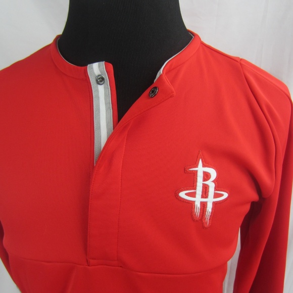 Adidas NBA Houston Rockets Quarter Snap Shirt Sz S - Picture 2 of 8